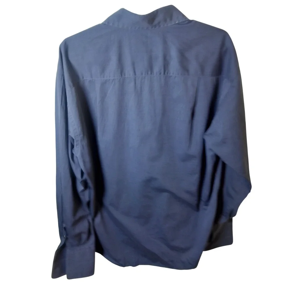 Gucci Mens Long Sleeve Button Down Dress Shirt Slate Blue Grey‎ Size 42 16.5